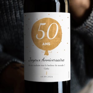 Etiquette Anniversaire pour Bouteille - Etiquette Souvenir - Etiquette à coller sur bouteille - Faites un cadeau original