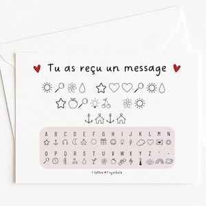 Carte message codé personnalisée, Carte pour annoncer une grossesse, un mariage, pour faire une demande de témoin ou marraine