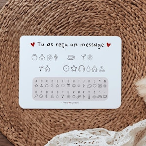 Carte message codé personnalisée, Carte pour annoncer une grossesse, un mariage, pour faire une demande de témoin ou marraine