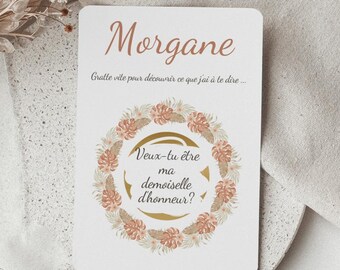 Raspadinha, Cartão com Nome e Mensagem, Cartão Florido, Anúncio e Solicitação, Casamento - Gravidez - Aniversário - PACS