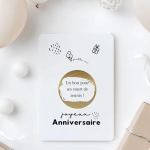 Birthday Scratch Card - Mixed Gift Card - Minimalist Scratch Card - Customizable Card for Birthday Gift