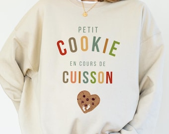 Haut Femme Enceinte – Petit Cookie en Cuisson – Future Maman – Cadeau Grossesse – Annonce Bébé