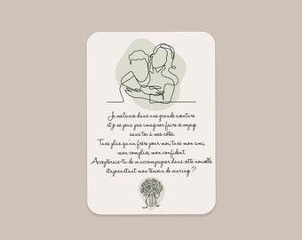 Brother Witness Request - Card for requesting a Brother to be a witness - Wedding Witness - Elegant Card