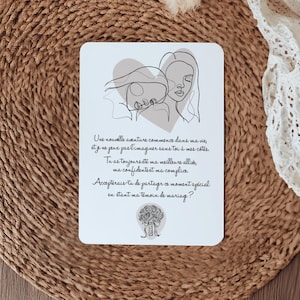 Richiesta Testimone Sorella - Biglietto per richiedere una sorella come testimone - Testimone di Matrimonio - Biglietto Elegante