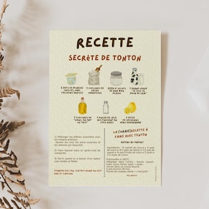 Carte Tonton Recette Secrète - Une Fausse et une Vraie recette de Gâteau au Yaourt Cachée - Concept Original à Offrir