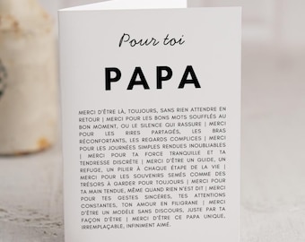 Carte Merci Papa - Remerciement - Anniversaire Papa - Fête des Pères - Carte Pour Toi Papa - Personnalisable