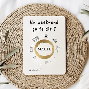 Carte week-end à gratter, Week-end surprise, Carte cadeau personnalisée, Offrez un week-end avec un ticket à gratter, Message Personnalisé image 2