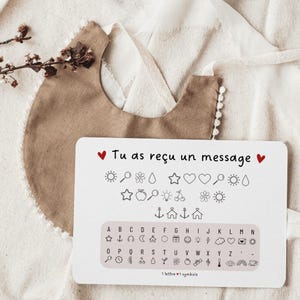 Carte message codé personnalisée, Carte pour annoncer une grossesse, un mariage, pour faire une demande de témoin ou marraine image 2