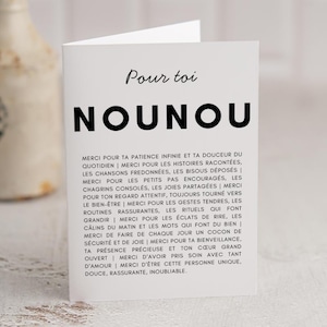 Thank You Nanny Card - Thank You - End of Year - Birthday - Card For You Nanny - Customizable