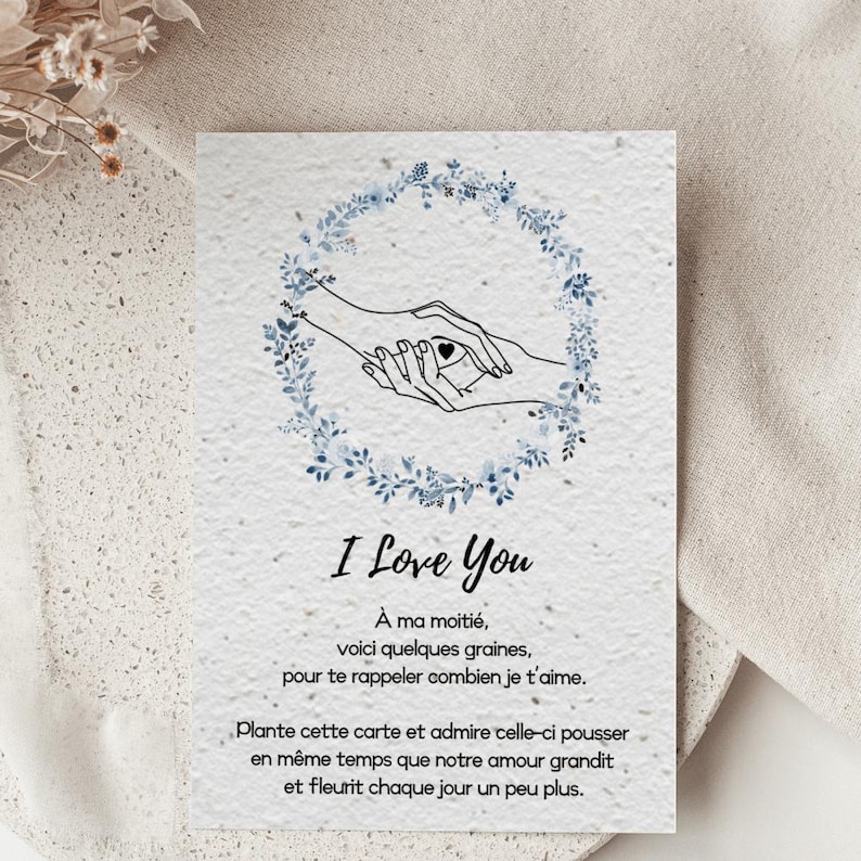 I Love You Plantable Card Say I Love You With Basil Seeds Valentine's