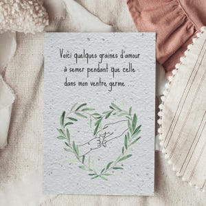 Carte à planter grossesse, graine à planter grossesse, annonce originale grossesse, annonce bébé, graines à semer, Graines Fleurs Sauvage image 2