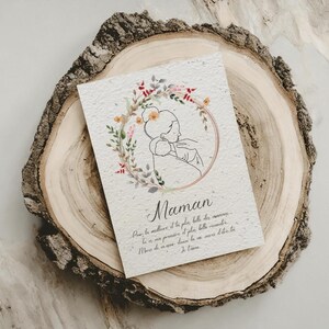 Pflanzbare Mama-Karte, Geschenk für Mama, Muttertag, Geburtstag, Premium-Qualität, personalisiertes Geschenk für Mama, Made in France Bild 3