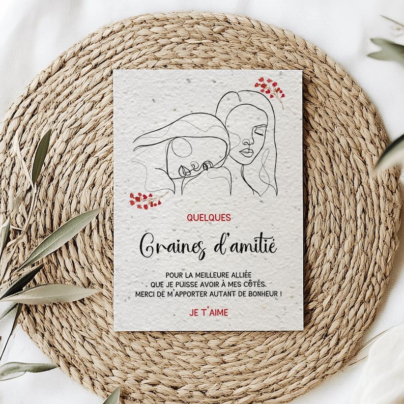 Plantable Friendship Card Seeds of Friendship Say I Love You to Your