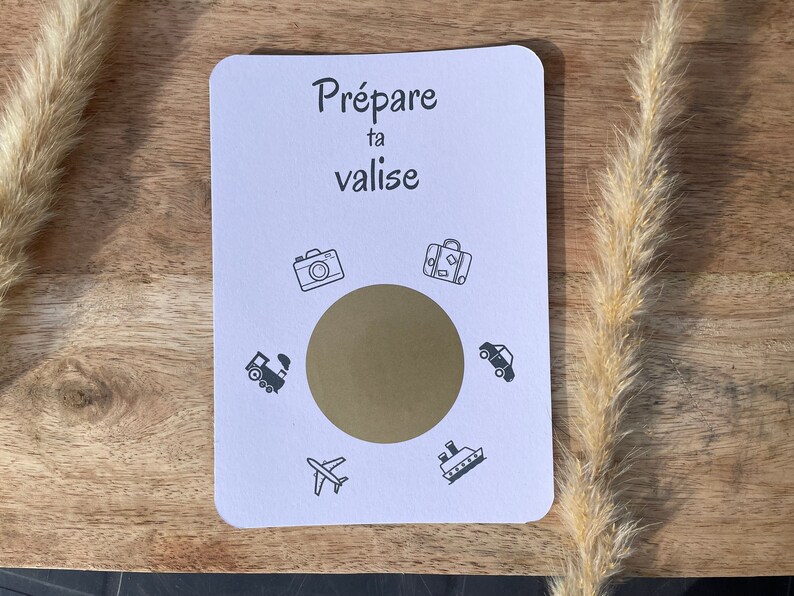 Gallery Detail: Carte À Gratter Voyage Personnalisée Prépare Ta Valise