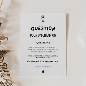 Annonce Futur Papa - Façon Question pour un Champion - Carte Originale - Annonce Bébé - Plusieurs Versions au choix