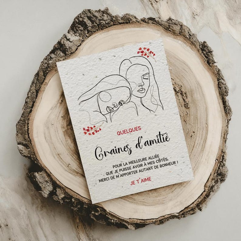 Plantable Friendship Card Seeds of Friendship Say I Love You to Your