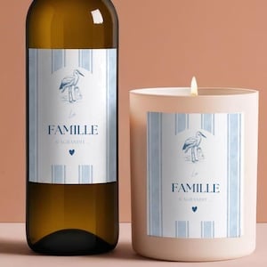 Étiquette Cigogne - Annonce Grossesse - Annonce Bébé - Annonce originale à garder en souvenir - La Famille S'agrandit