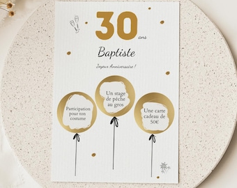 Customizable Birthday Scratch Card, Happy Birthday, A5 Size, Large Birthday Card, Surprise, Birthday Gift