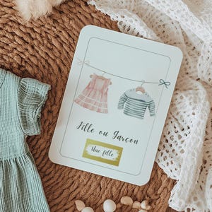 Carte Gender Reveal Personnalisable, Annonce Bébé fille ou garçon, Annonce Sexe Bébé, Carte Garçon ou Fille, Magnifique Carte Souvenir