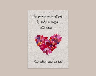 Card to plant pregnancy announcement, seed to plant pregnancy, original pregnancy announcement, we are going to have a baby, seeds to sow