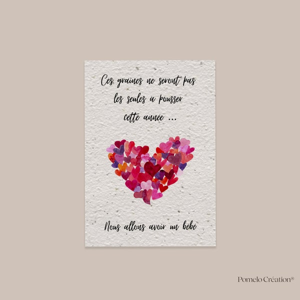 Card to plant pregnancy announcement, seed to plant pregnancy, original pregnancy announcement, we are going to have a baby, seeds to sow