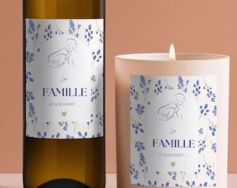 Étiquette à coller - Annonce Grossesse - Annonce Bébé - Annonce originale à garder en souvenir - La Famille S'agrandit