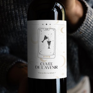 étiquette cuvée de l'avenir - Etiquette annonce personnalisable - Etiquette à coller sur bouteille - Faites une annonce ou une demande