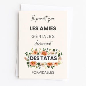 叔母への妊娠報告、美しいカード、叔母になる友人へのカード、オリジナルの叔母への報告、将来の叔母へのカード、花柄カード