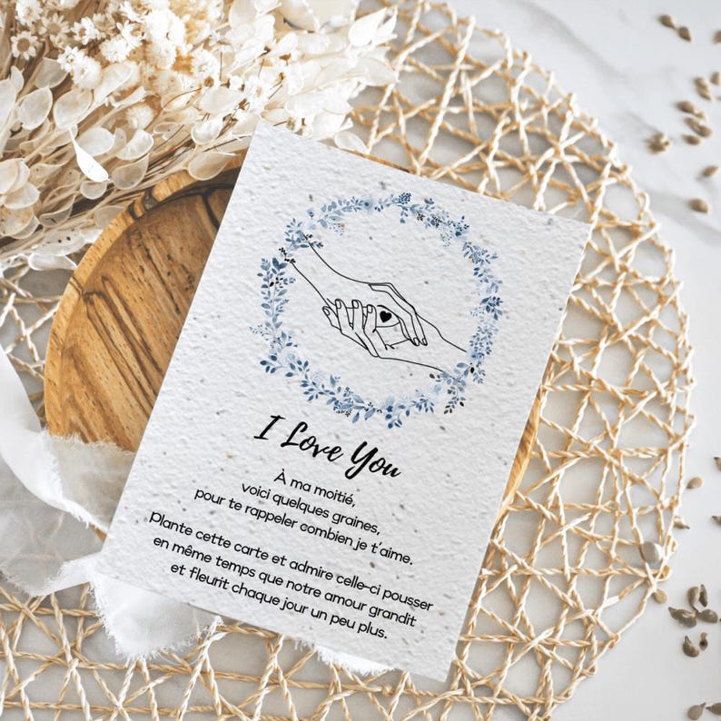 I Love You Plantable Card Say I Love You With Basil Seeds Valentine's