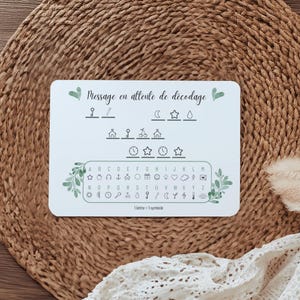 Carte Message Codé Eucalyptus, Annonce Grossesse, Annonce Grands Parents, Gender Reveal, Demande Marraine, Annonce Mariage, Demande Pacs