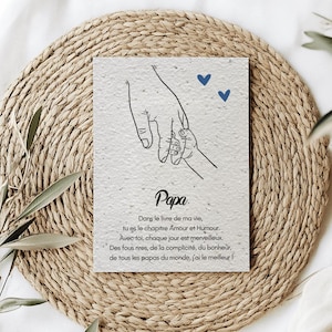 Carte à planter Papa - Fête des Pères ou Anniversaire - Graines de Basilic à faire pousser - Cadeau éco Responsable - Fabriqué en France