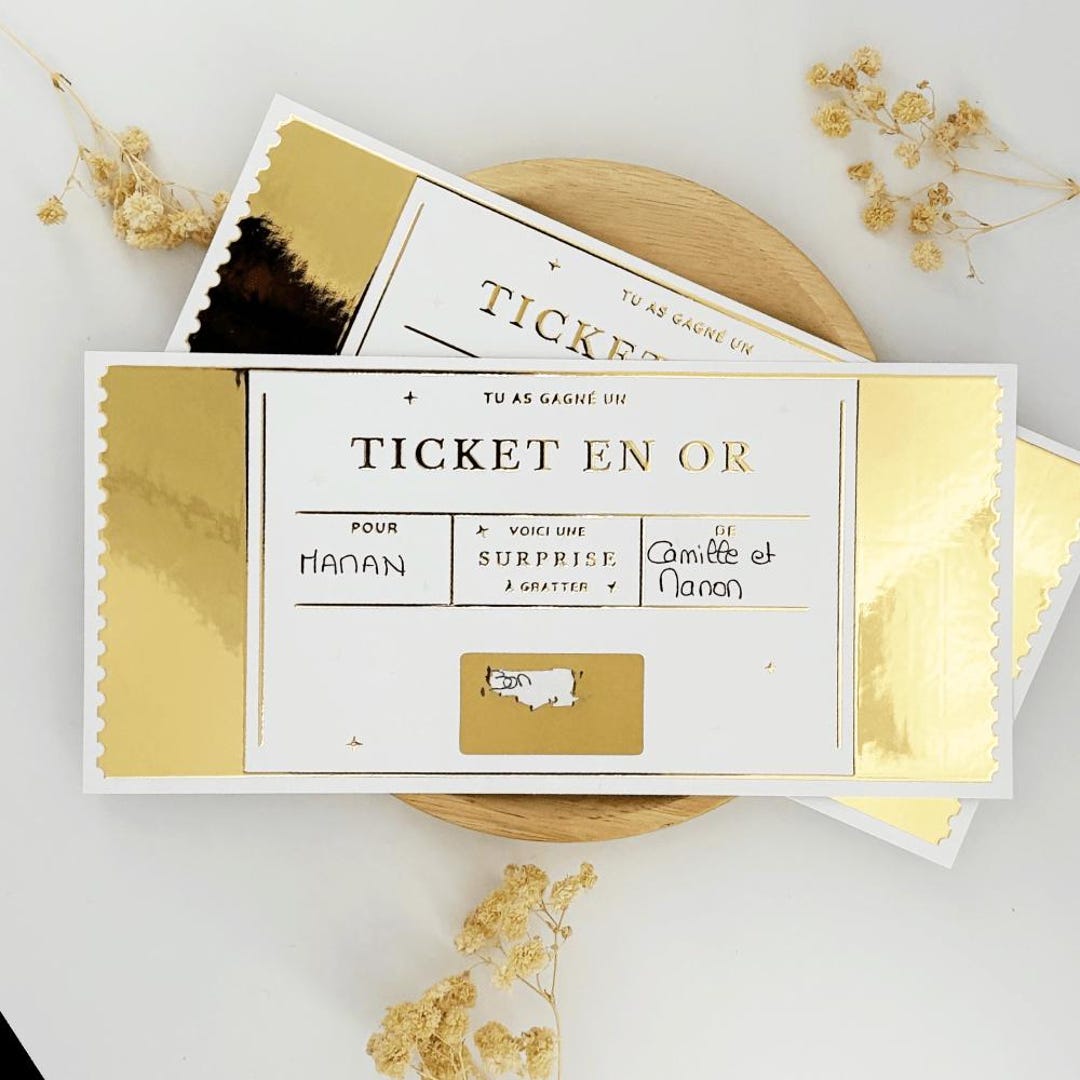 Golden Scratch Ticket Fillable Kit Fake Scratch Ticket Invitation Card ...