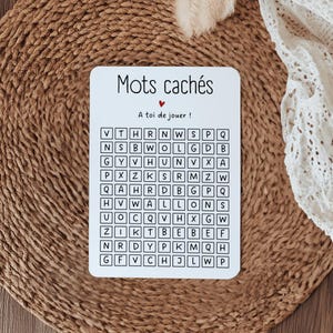 Annuncio del gioco di parole nascoste, Biglietto per fare un annuncio o una richiesta, Biglietto a sorpresa, Biglietto con messaggio personalizzato, Gioco di parole nascoste