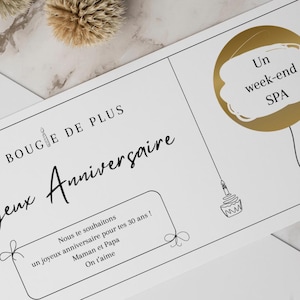 Carte d'anniversaire à Gratter, Carte Chic et élégante, Carte Anniversaire Originale, Billet d'embarquement, Surprise
