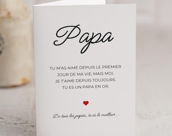 Carte pour Papa - Remerciement - Anniversaire Papa - Fête des Pères - Carte Pour Toi Papa - Personnalisable