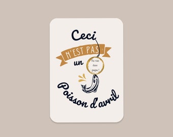 Carte à Gratter - Poisson d'Avril -  Annoncez une nouvelle avec Humour - Carte personnalisée - En Kit ou Prête à offrir - Poisson d'Avril