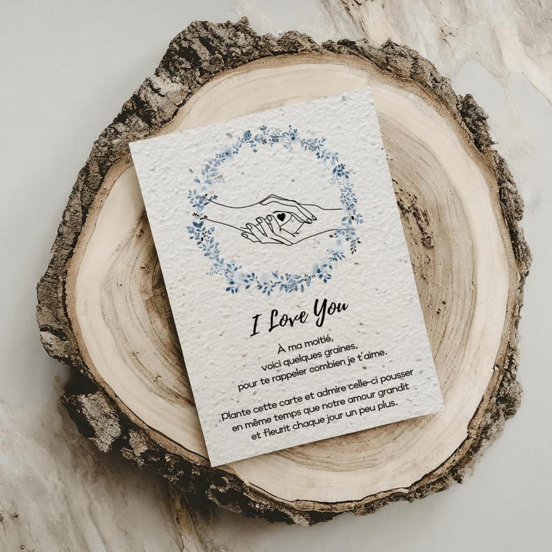 I Love You Plantable Card Say I Love You With Basil Seeds Valentine's