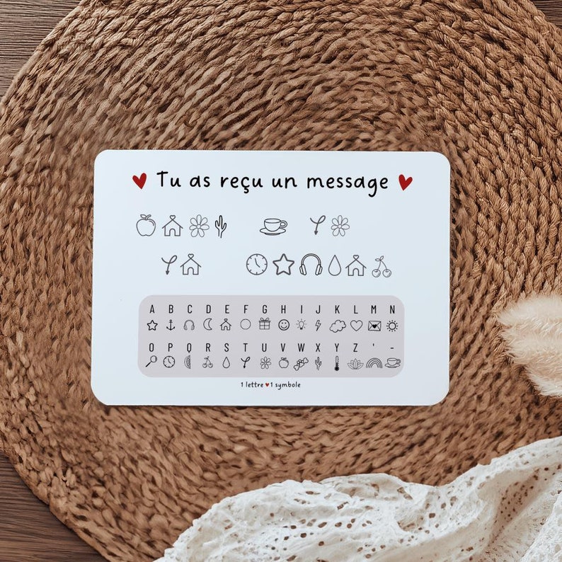 Carte message codé personnalisée, Carte pour annoncer une grossesse, un mariage, pour faire une demande de témoin ou marraine image 1