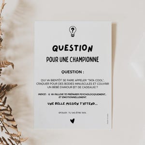 Tata Announcement - Question for a Champion Style - Original Card - Baby Announcement - Several Versions to Choose From