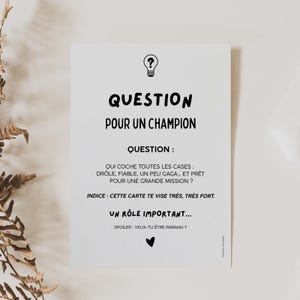 Demande Parrain - Façon Question pour un Champion - Carte Originale - Demande Amusant - Plusieurs Versions au choix