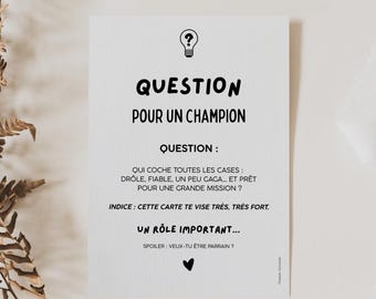 Sponsor Request - Question for a Champion Style - Original Card - Fun Request - Several Versions to Choose From