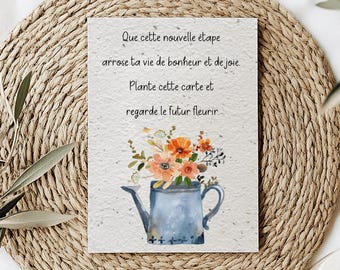 Novo cartão plantável de palco, sementes para cultivar, ideia original para incentivar, parabenizar - regue a vida com originalidade!