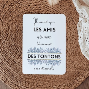 Annonce Tonton, Annonce grossesse, Annonce grossesse Oncle, Futur Tonton, Carte Ami devient Tonton, Annoncez votre grossesse