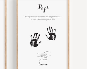 Personalisiertes Opa-Poster mit Fußabdrücken des Babys, personalisiertes Poster, Opa-Geschenk, Großvatertag