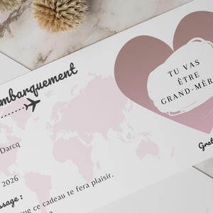 Customizable plane ticket scratch card - Boarding pass - Travel card - Personalized boarding pass - Pink Heart