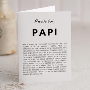 Carte Merci Papi - Remerciement - Anniversaire Papi - Fête des Grands-Pères - Carte Pour Toi Papi - Personnalisable