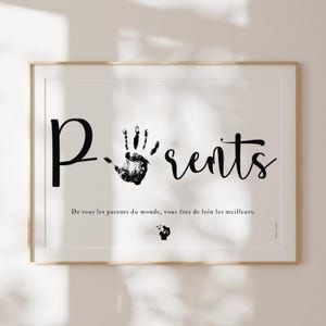 Cadeau pour Parents, Empreinte Bébé - Cadeau Naissance - Cadeau Enfant - Surprise pour Papa et Maman, SANS Cadre