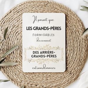 Baby Announcement for Future Great-Grandfather, Grandpa Announcement - Elegant Pregnancy for an Extraordinary Grandpa - Original Premium Card