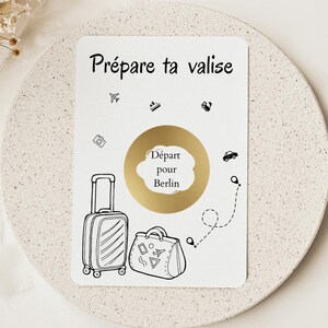 Carte à gratter voyage personnalisée, prépare ta valise, Ticket à gratter, Voyage Surprise, Destination surprise, Ticket vacances image 2