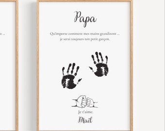 Personalisiertes Papa-Poster mit Fußabdrücken des Babys, „Ich liebe dich“-Papa-Poster, Papa-Geschenk, Vatertag